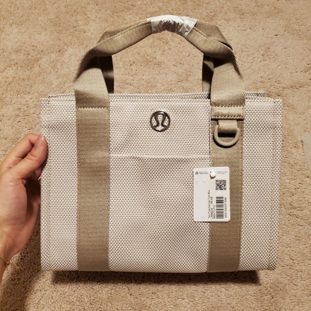 Lululemon two tone canvas tote bag mini